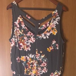 Maurices Grey Floral Maxi Dress ~ Size XL